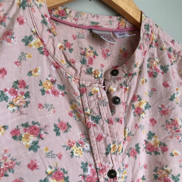 Canyon River Blues 100% Cotton Floral Button Down Mini Dress Pink Size Large - Picture 5 of 10